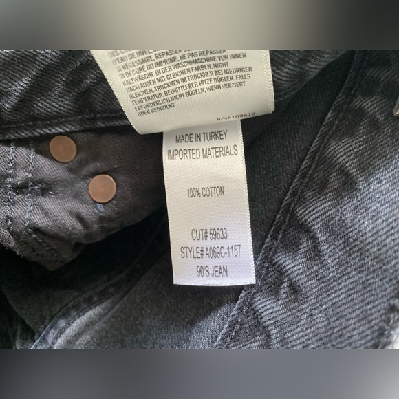 Agolde 90’s Jean Dark Denim Size 24 Distressed Button Fly 100% Cotton - Picture 8 of 8